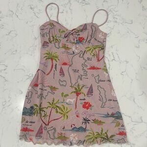 Urban Outfitters Mesh Vacation Print Dreas